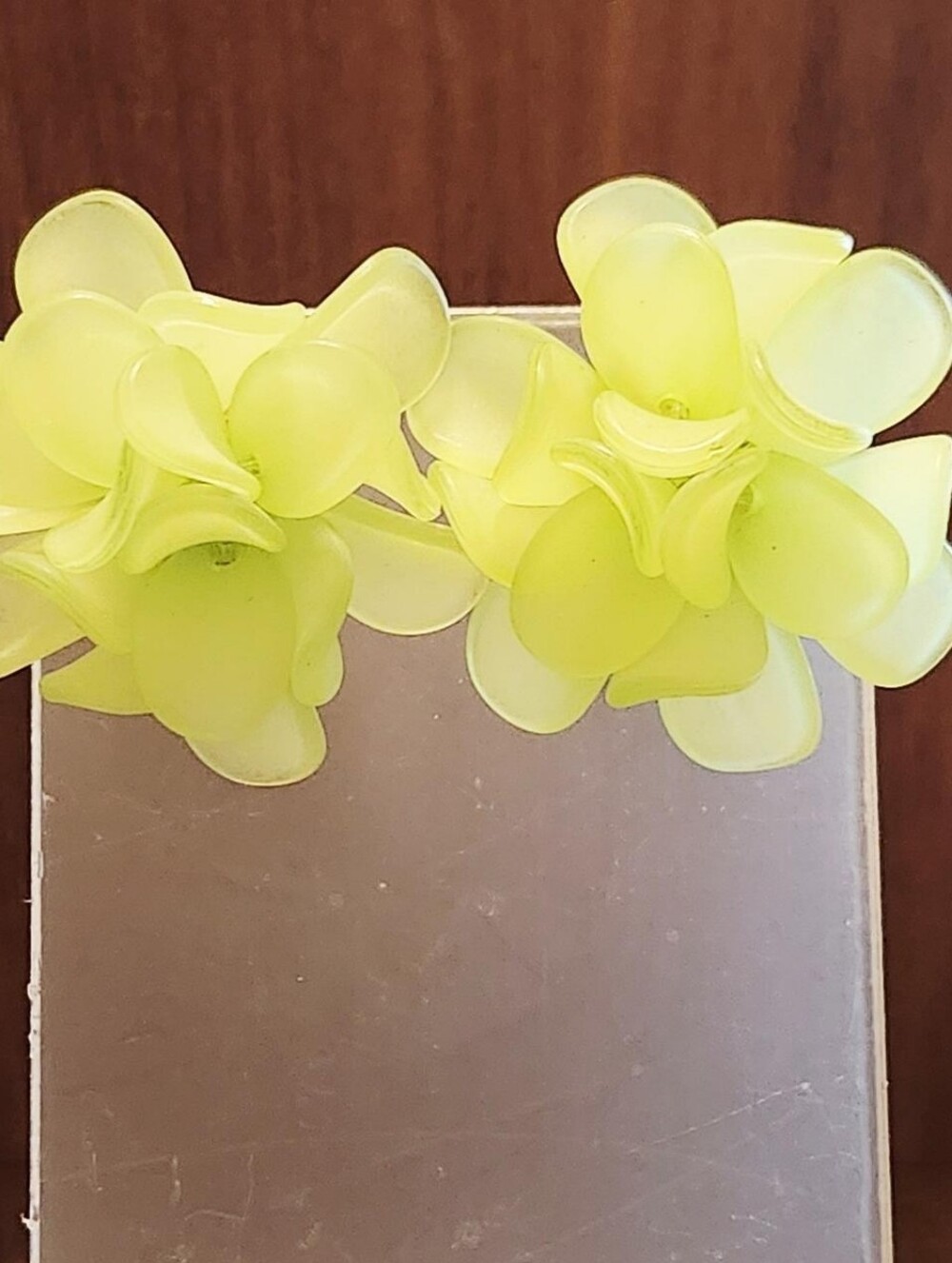 Yellow Floral Cluster Statement Earrings